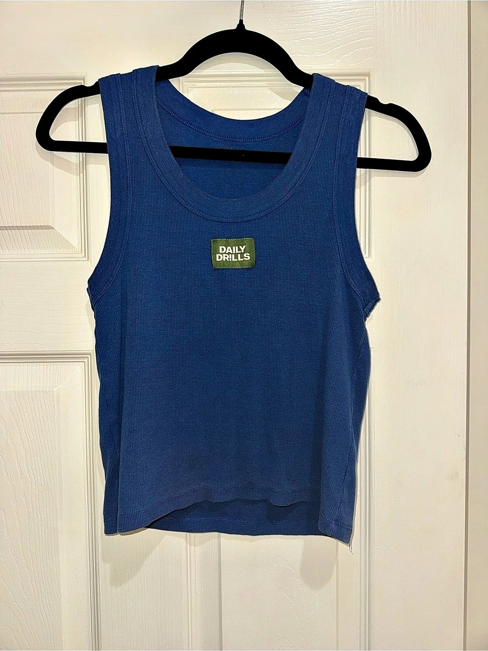 Daily Drills Logo Ribbed Tank Top Blue